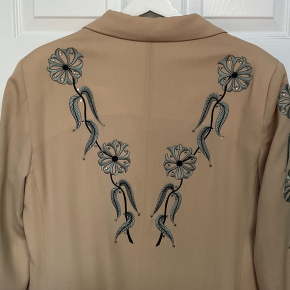 Tan Duster Jacket Embroidered and Embellished by Manuel Cuevas Women’s size 14 - Picture 6 of 16